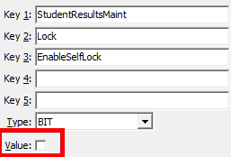 Configuration File Maintenance - StudentResultsMaint Lock EnableSelfLock