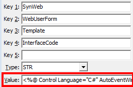 Configuration File Maintenance - Synweb - InterfaceCode