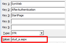 Configuration File Maintenance - Synweb AfterAuthentication StartPage