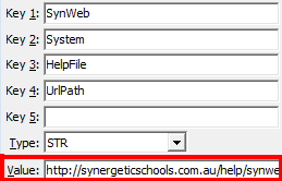 Configuration File Maintenance - Synweb HelpFile UrlPath