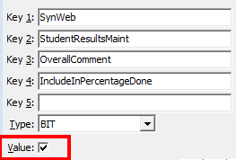 Configuration File Maintenance - Synweb StudentResultsMaint IncludeInPercentageDone