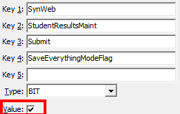 Configuration File Maintenance - Synweb StudentResultsMaint Submit SaveEverythingMode