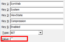 Configuration File Maintenance - Synweb System ViewState Compression Enabled
