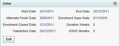 Course Maintenance - Dates bar (synweb)