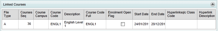 Course Maintenance - Linked Courses bar (synweb)