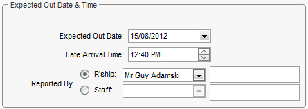 Create Absence Event - Expected Out Time & Date area (synweb)