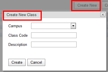 Create New Class window (synweb, whats new)