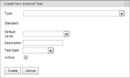 Create New External Test (synweb)