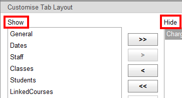 Customise Tab layout (synweb, cutdown, what's new)