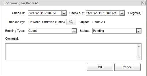 Edit booking for room (Accommodation Calendar, synweb)