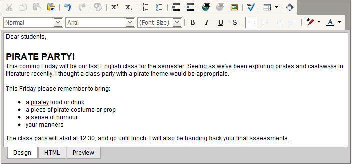 Email HTML Raw editor Design tab (synweb)