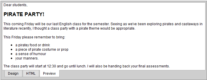 Email HTML Raw editor Preview tab (synweb)