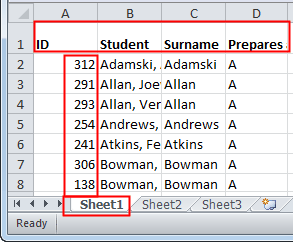 Excel Results Import (example in Excel, synweb)