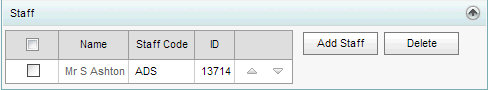 External Tests Maintenance - Staff bar (synweb)