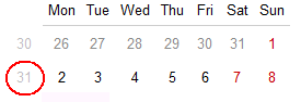 Week from the start of the current year