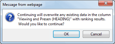 Information - Continuing will overwrite... (synweb, cut down)