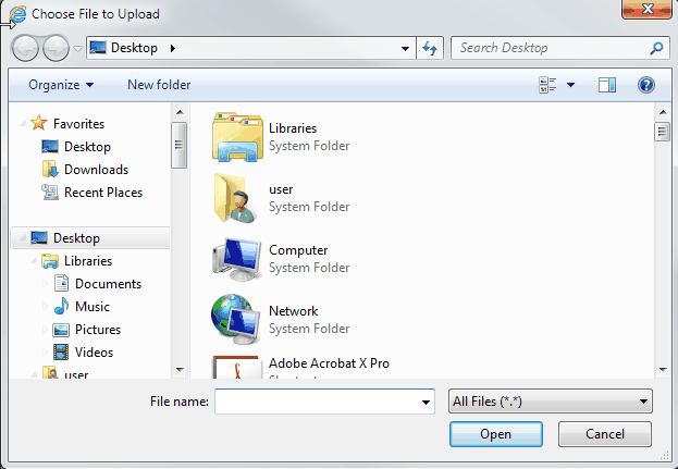 Internet Explorer (choose file to upload)