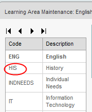Learning Area Maintenance - Selecting a course (synweb)