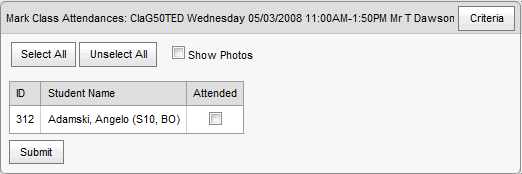 Mark Class Attendances (co-curricular, synweb)