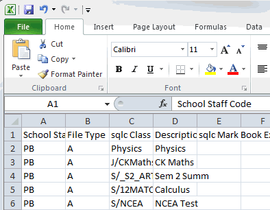 Microsoft Excel (exported grid cells to CSV)