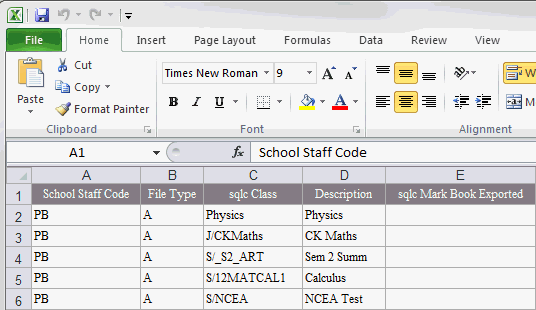 Microsoft Excel (exported transport details to Excel)
