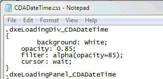 Notepad - sample CSS file