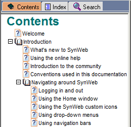 Contents tab