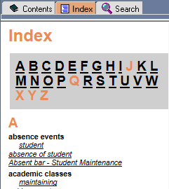Index tab