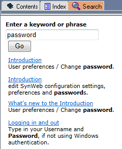 Search tab