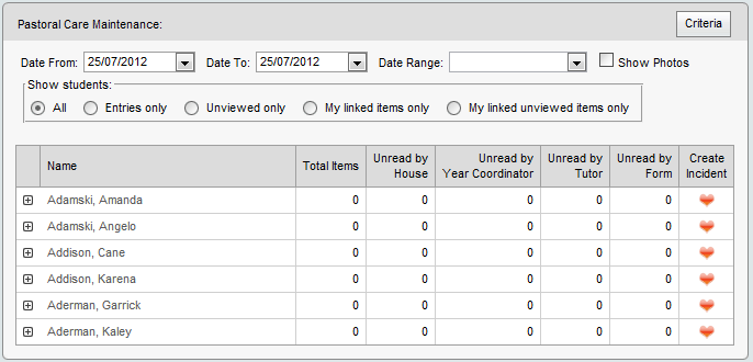Pastoral Care Maintenance window (synweb)