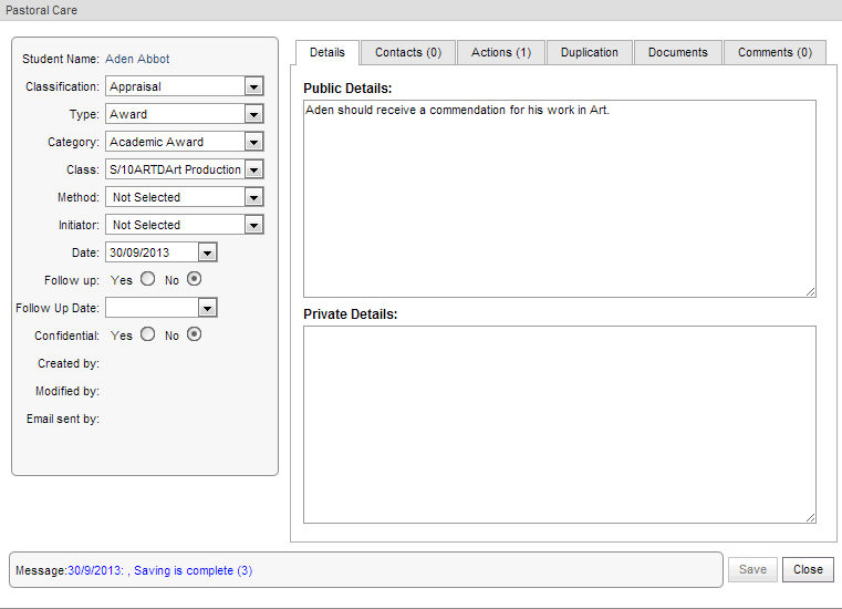 Pastoral Care window (create new, synweb, cut down)
