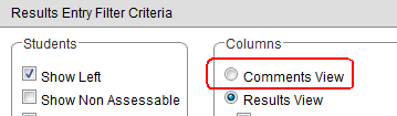 Comments View field