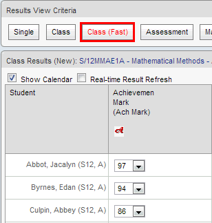 Results Maintenance - Class (Fast) synweb, cut down)