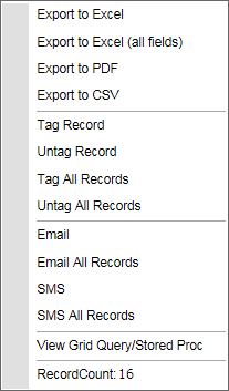 Right click menu