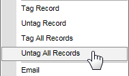Right click menu (select Untag All Records)