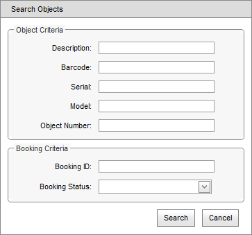 Search Objects window (synweb)