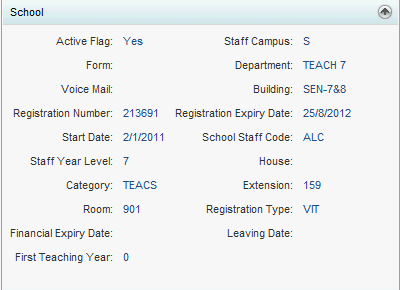 Staff Maintenance - School bar (synweb)