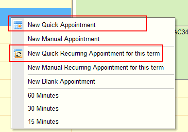 Staff Schedule Maintenance (right mouse menu, quick appt highlight, synweb)
