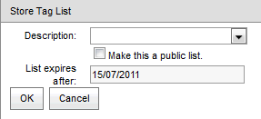 Store Tag List (synweb)