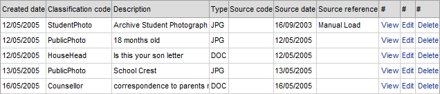 Student Maintenance - DocMan bar (grid area, no Seq, synweb)