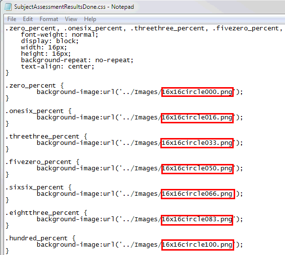 SubjectAssessmentResultsDone.css file in Notepad (filenames highlighted).gif