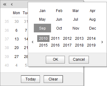 Substitution Search Criteria (calendar, select month and year, synweb)