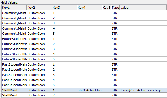 Synweb custom icon configuration settings