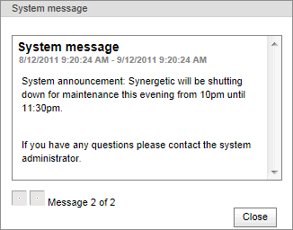 System Message (synweb, message 2 of 2)