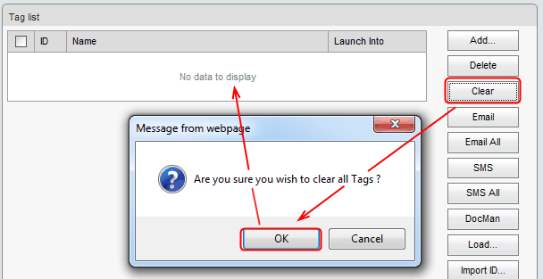 Tag List window (cut down)
