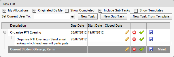 Task List (populated, synweb, cut down)