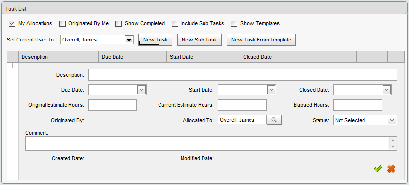 Task List (synweb, New Task, blank)