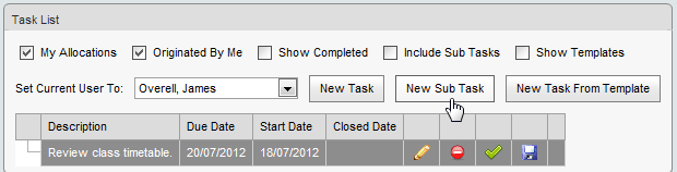Task List (synweb, sub-task initial)