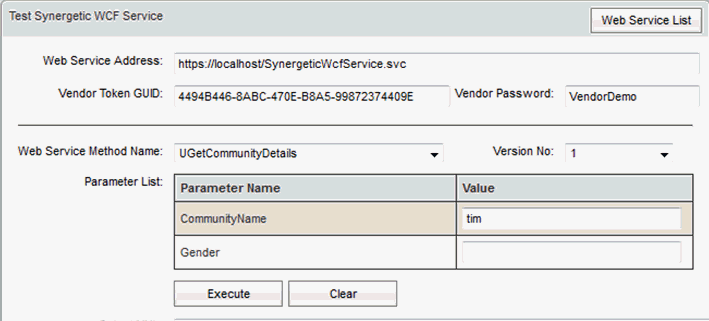 Test Synergetic WCF Service window (synweb)
