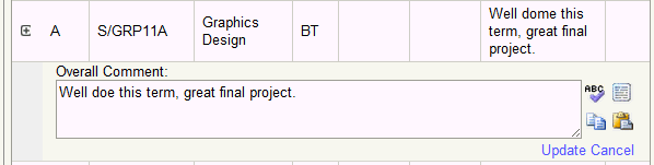 View Student Results (Synweb, expanded overall comment)